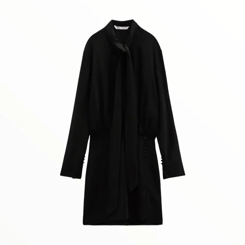 ZARA | Black | TIED MINI DRESS - Picture 2 of 12